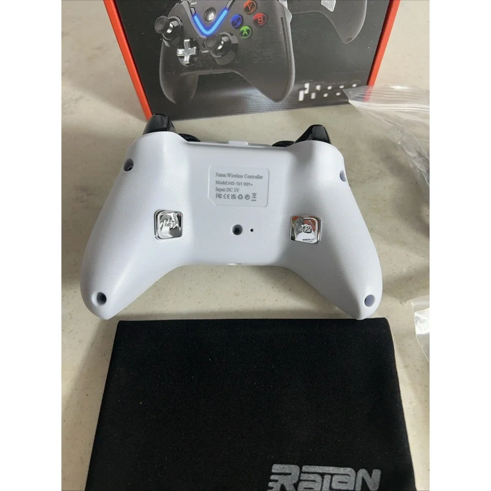 RALAN White Wireless Controller with Paddles for Windows PC